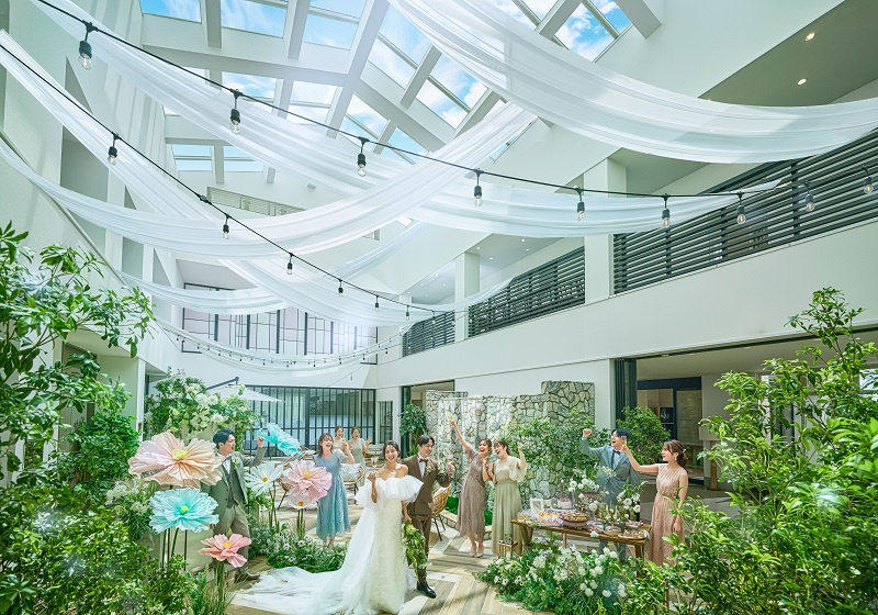 パーティ会場,新郎新婦,アットホーム,ゲストと一緒にくつろぐ空間,ウェルカムパーティ