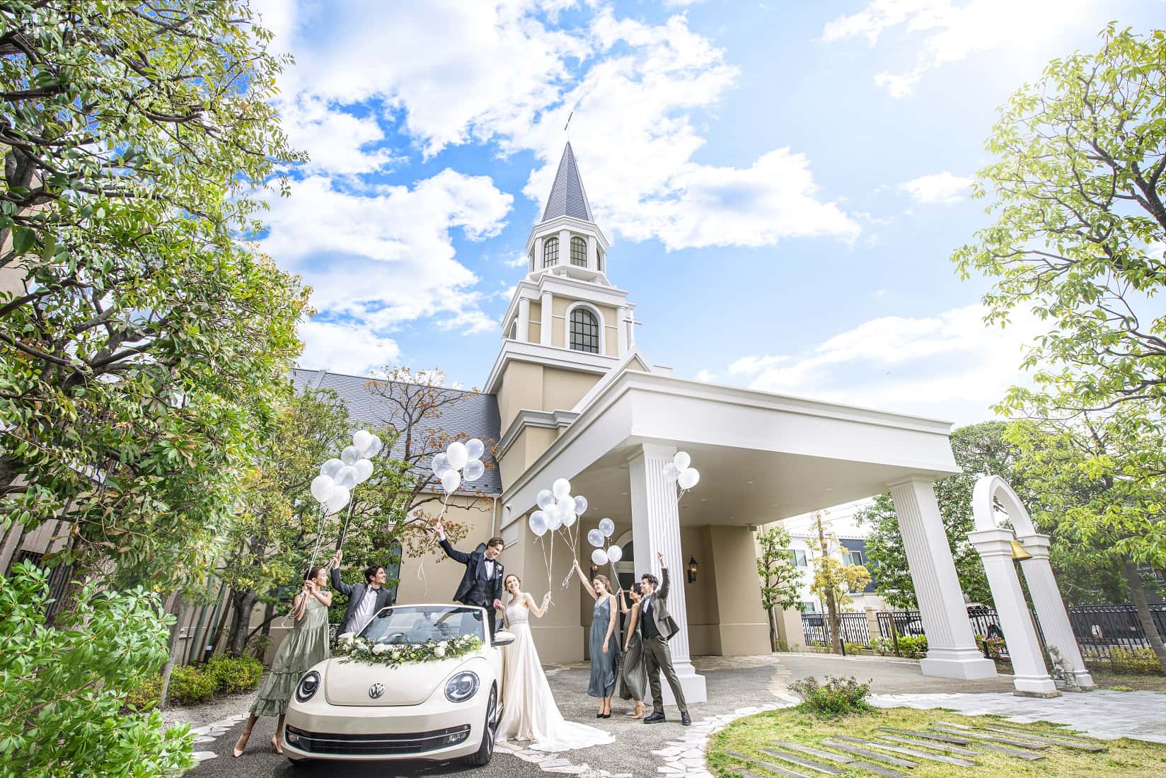 チャペル,ガーデン,バルーン,オープンカー,アフターセレモニー